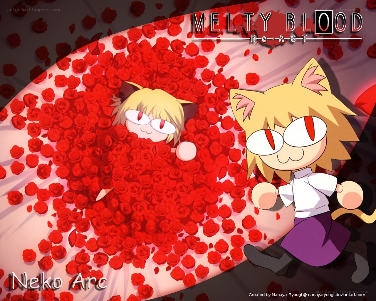 Neko Arc in rose field