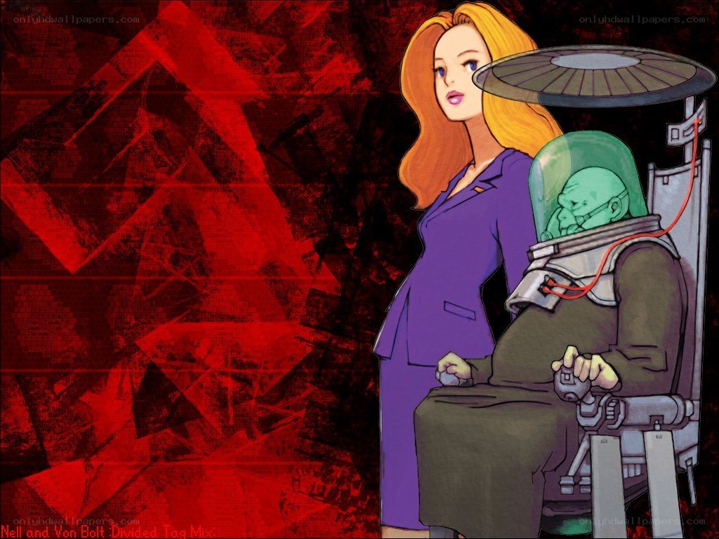 Nell and Von Bolt in a sci-fi scene