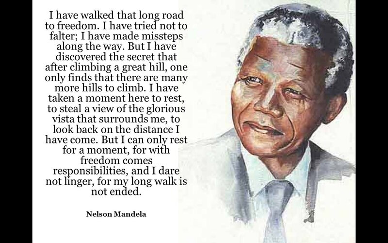 Nelson Mandela Portrait — White