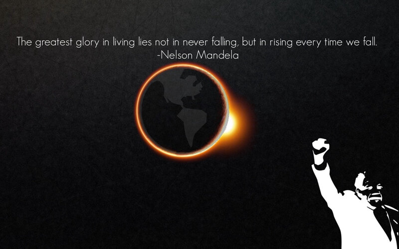 Nelson Mandela quote with eclipse