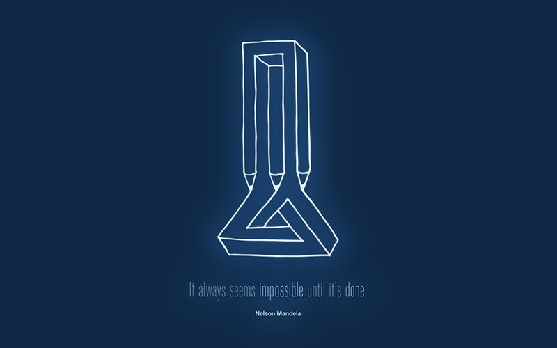 Nelson Mandela quote with impossible object