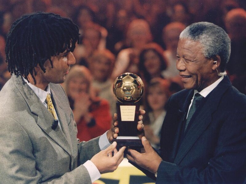 Nelson Mandela Receiving Award