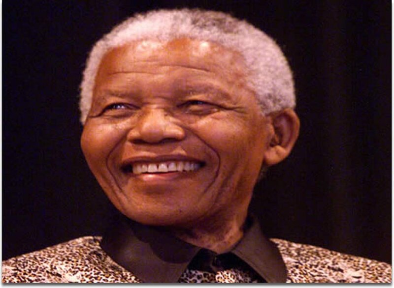 Nelson Mandela Smiling — Black