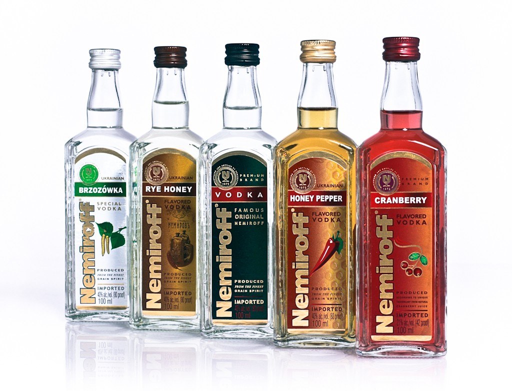 Nemiroff vodka bottles
