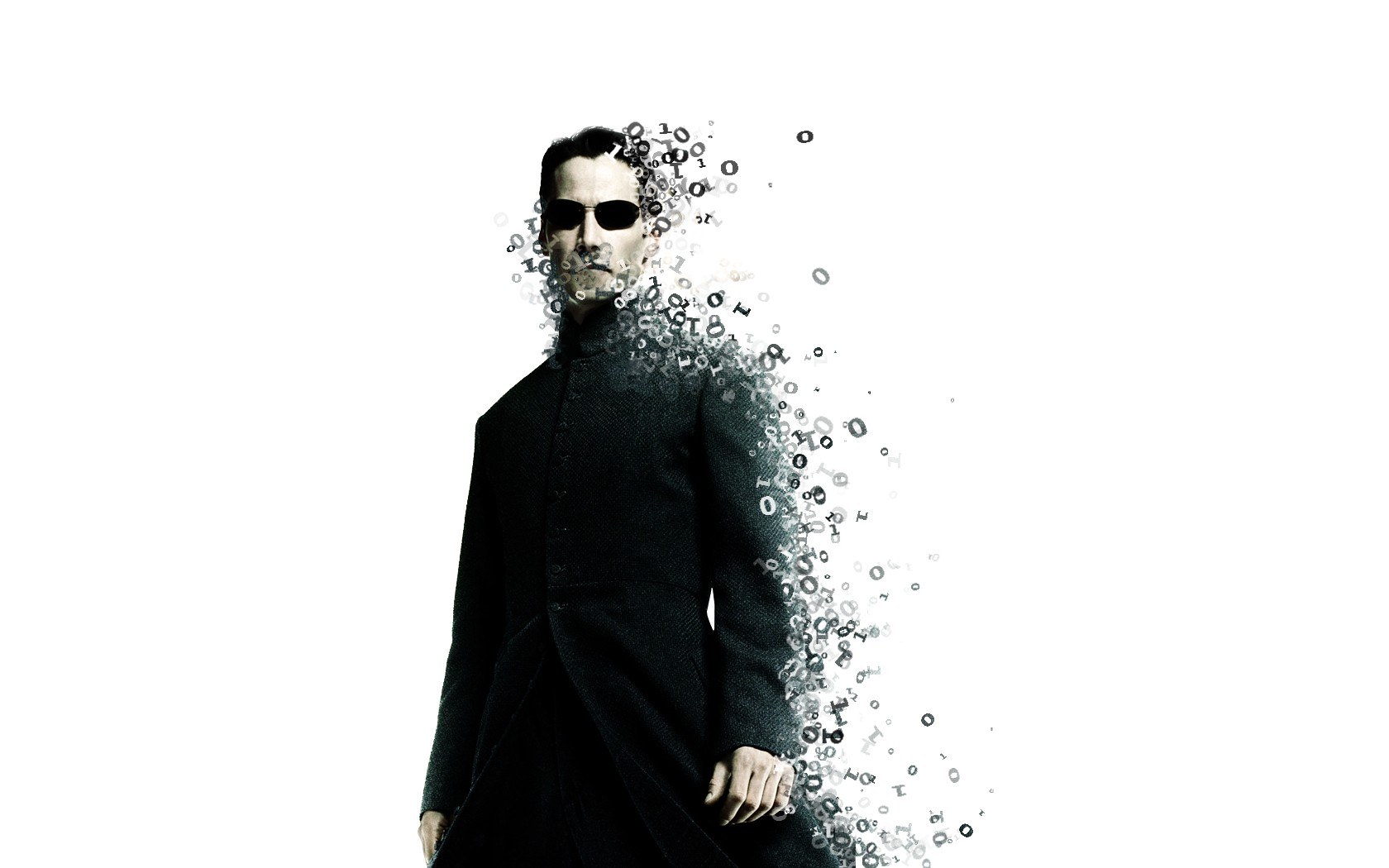Neo dissolving in the matrix