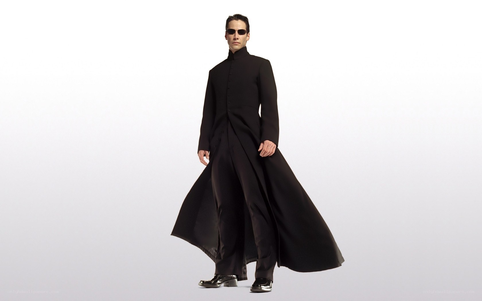 Neo in a black coat