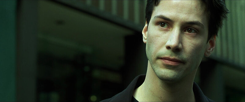 Neo in a contemplative moment