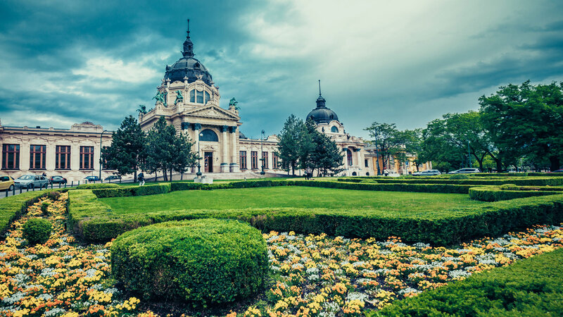 Neoclassical Building with Gardens