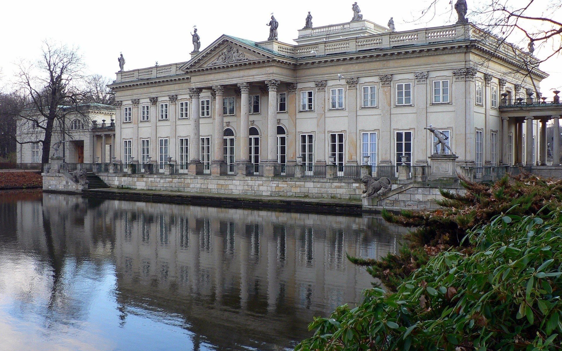Neoclassical palace by a canal