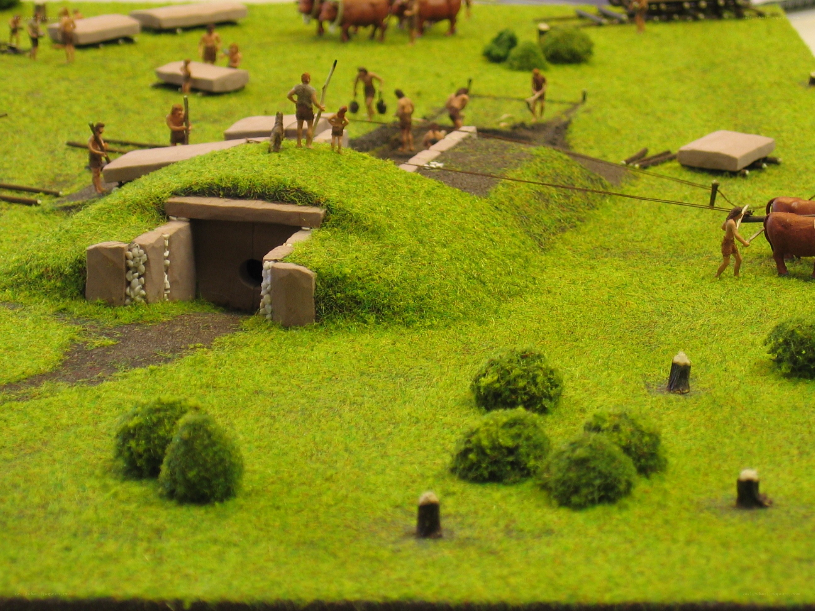 Neolithic village diorama
