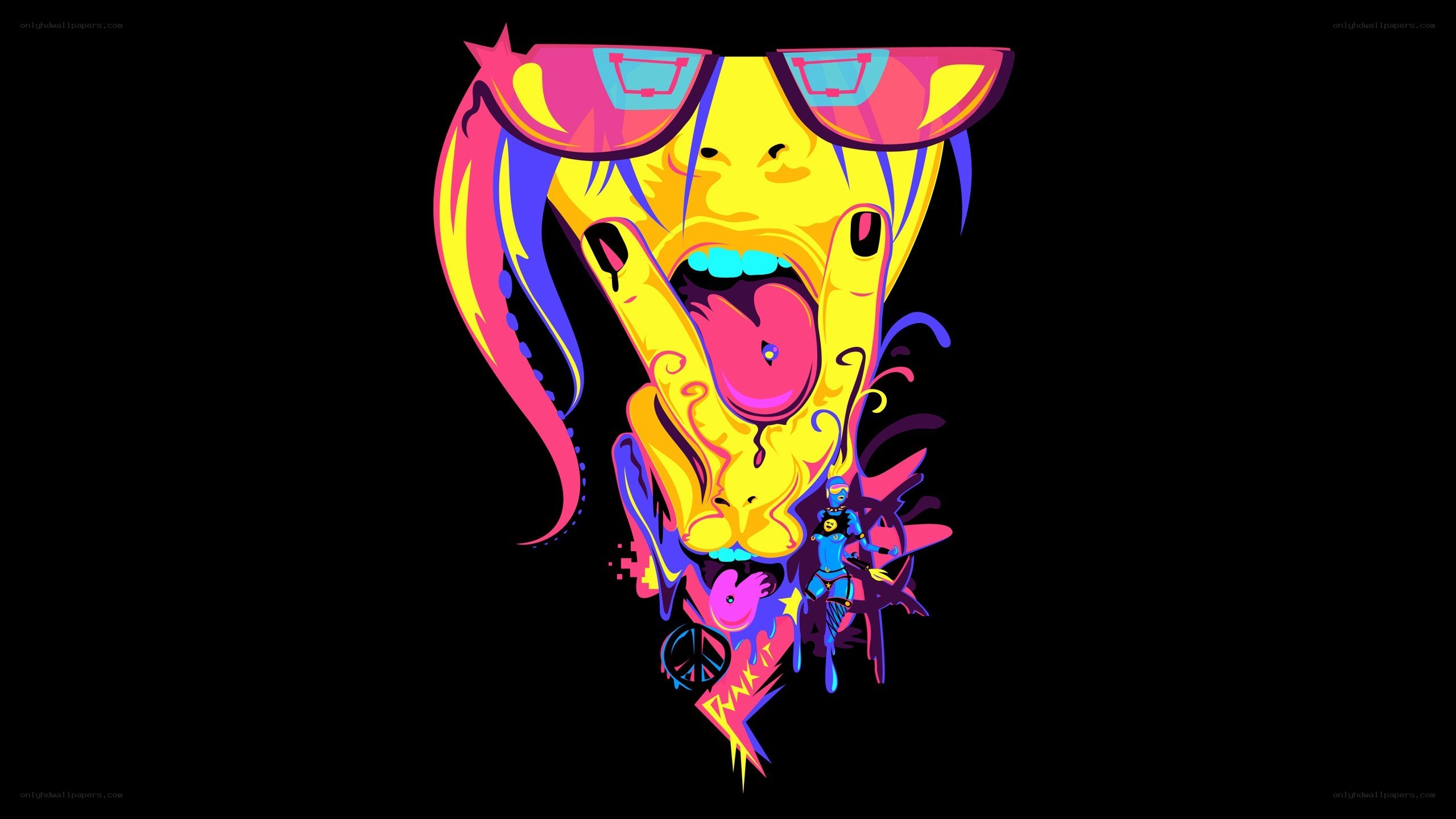 neon abstract character art