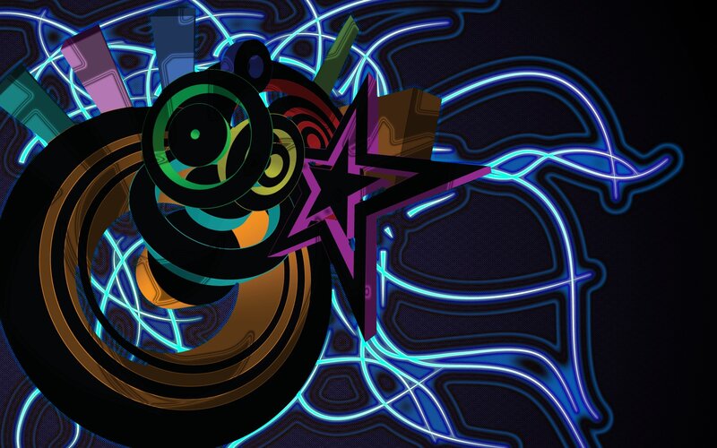 Neon Abstract Design — Blue