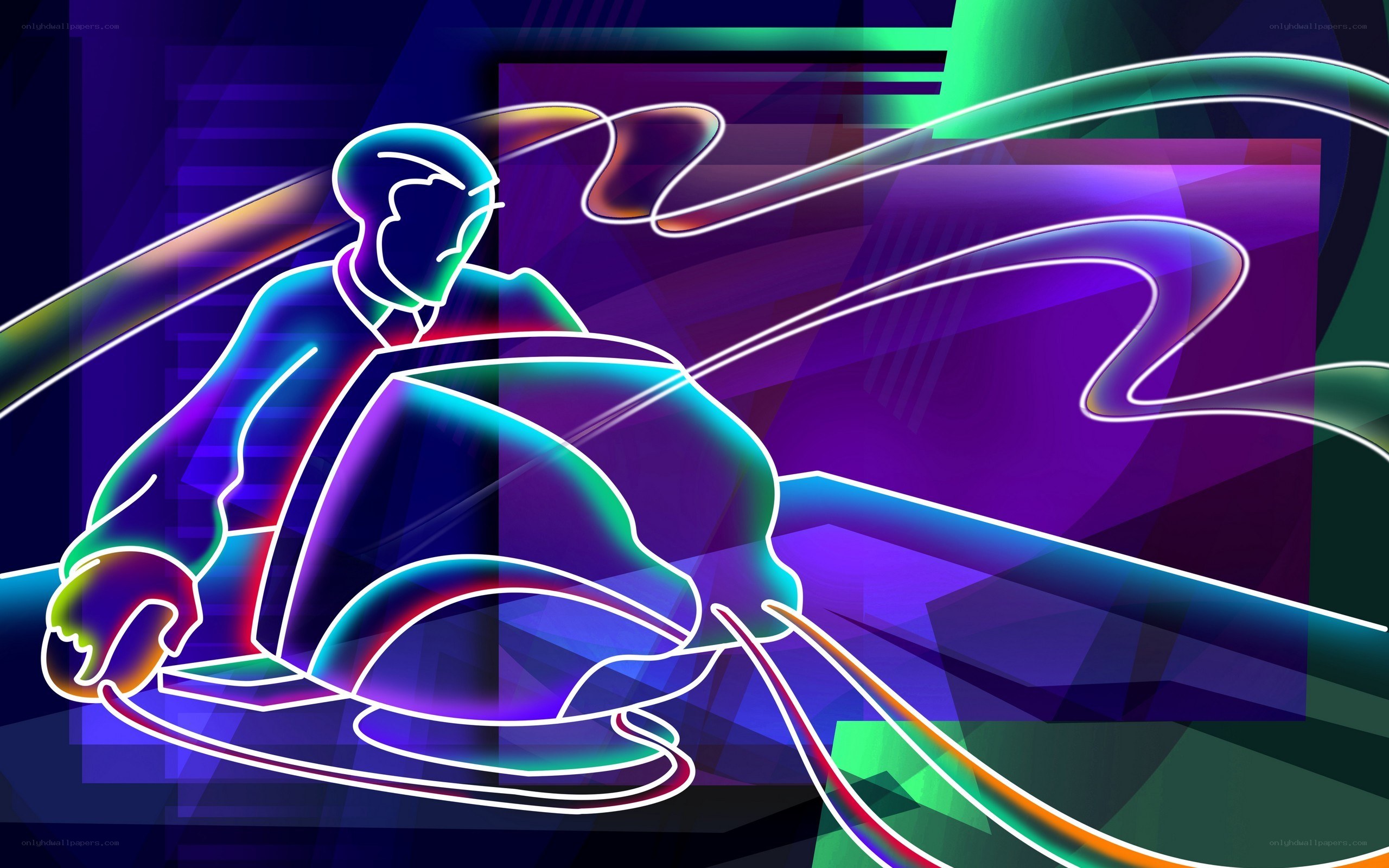 neon abstract figure illustration