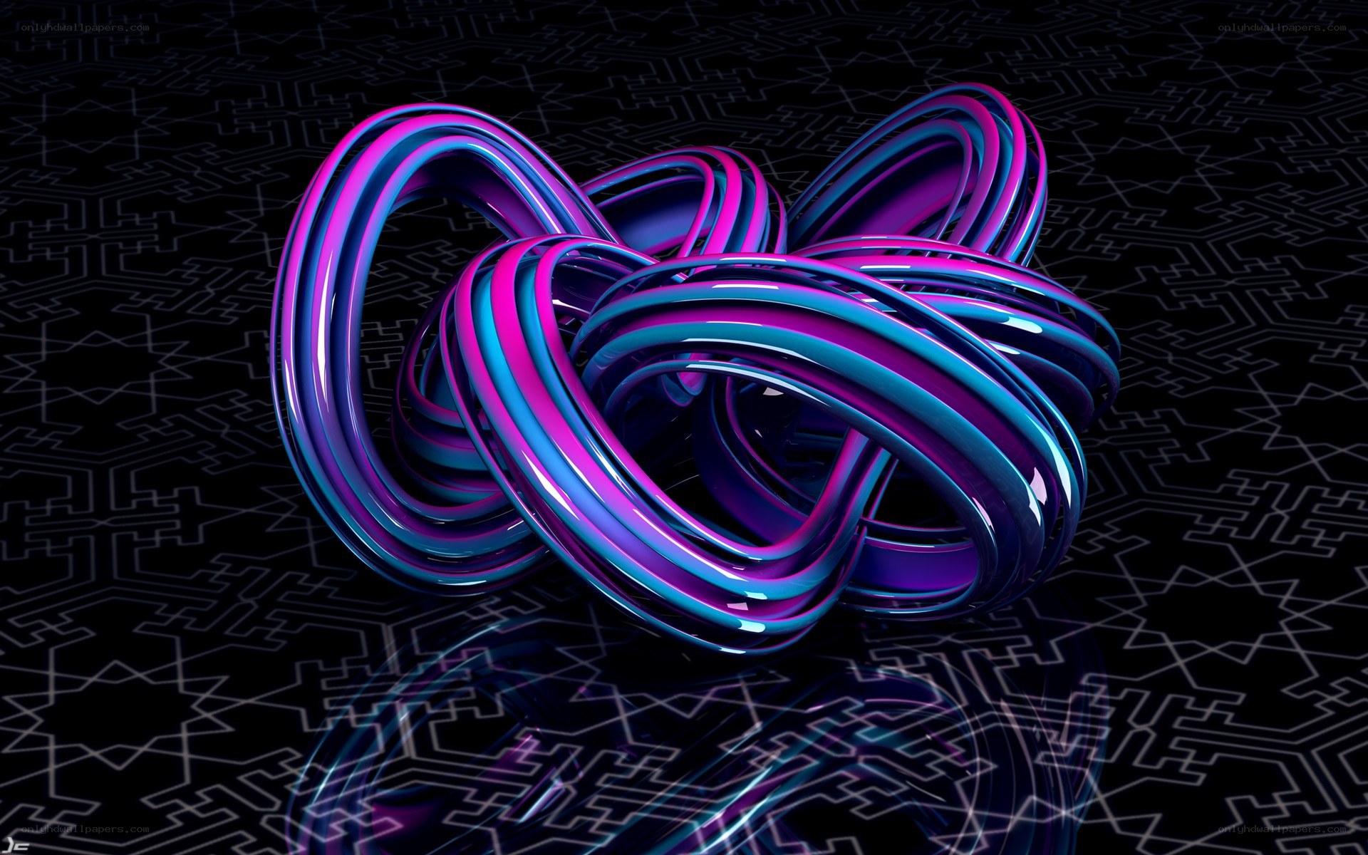 neon abstract knot sculpture