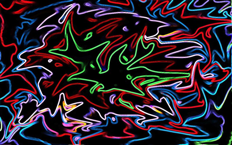 neon abstract line art