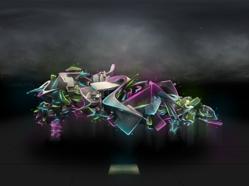 Neon abstract monument
