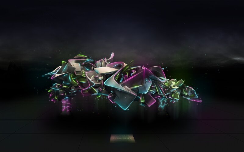 Neon abstract monument