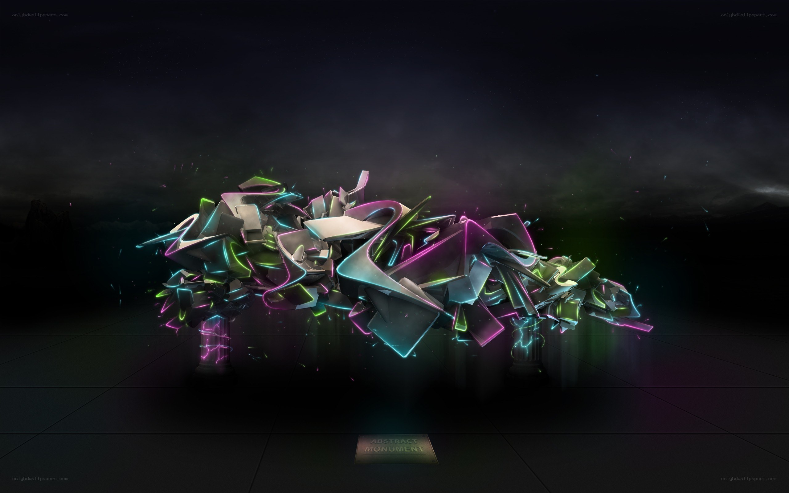 Neon abstract monument