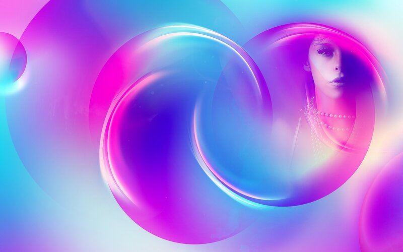 neon abstract portrait
