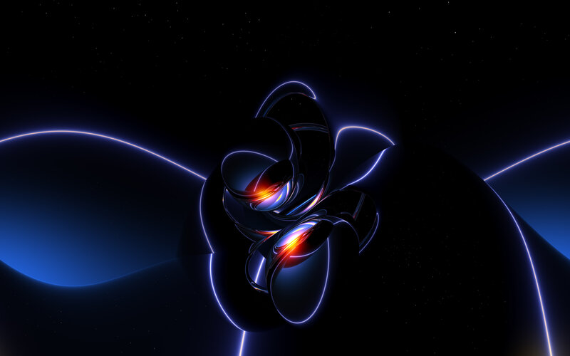 neon abstract space sculpture