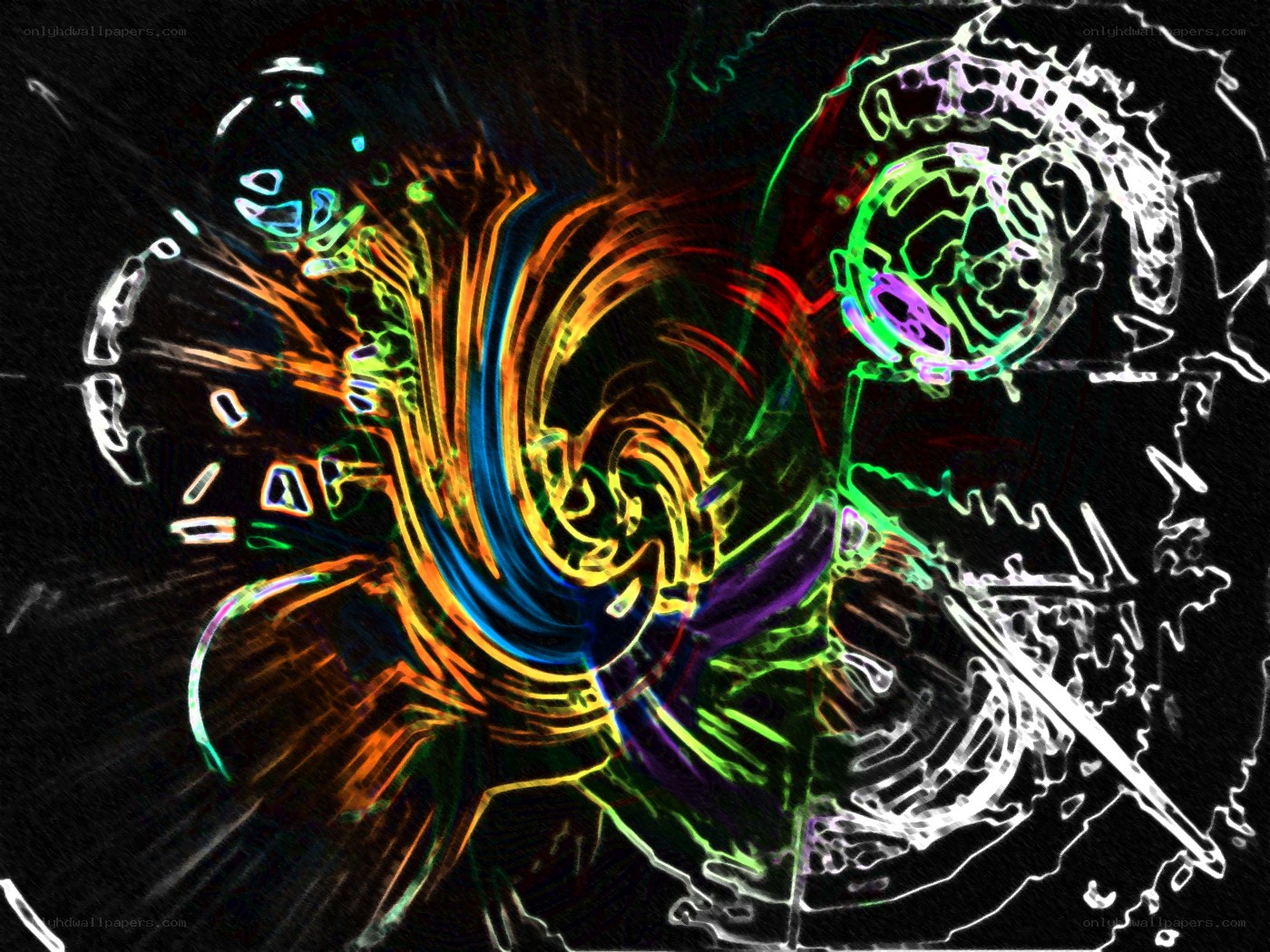 neon abstract swirls