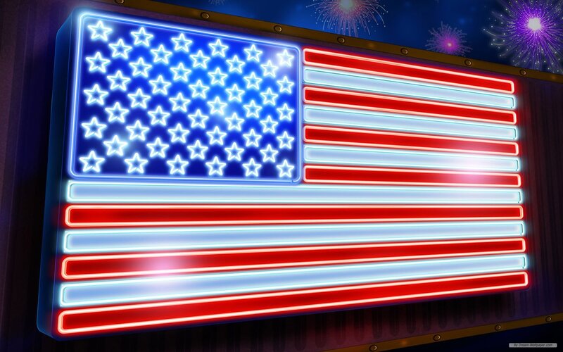 Neon American Flag