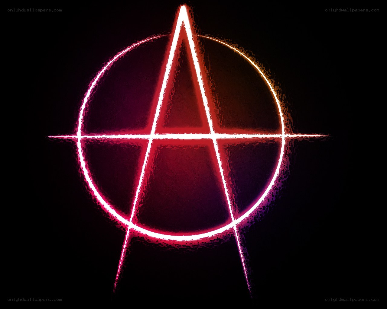 neon anarchy symbol