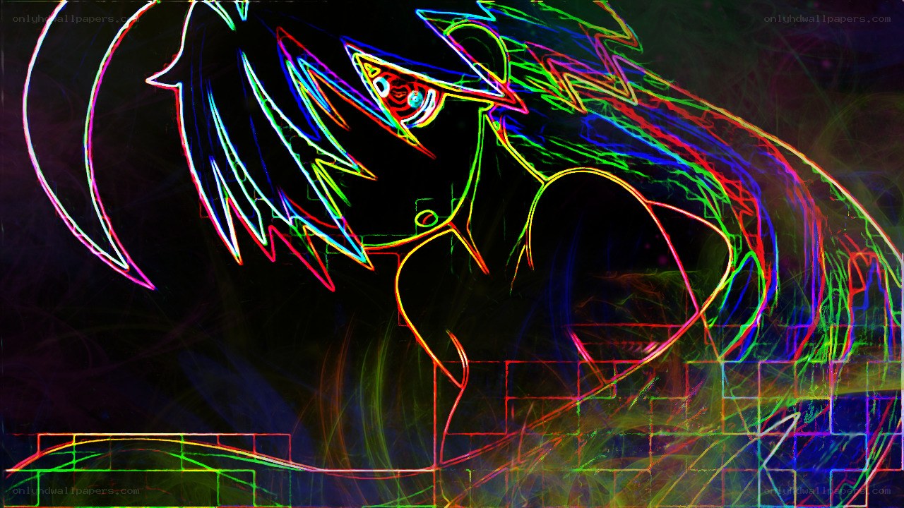 neon anime character art