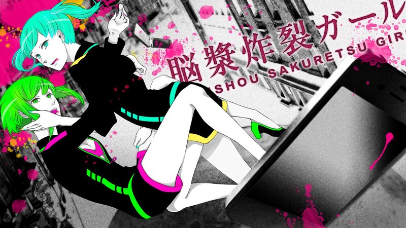 Neon anime girls in action