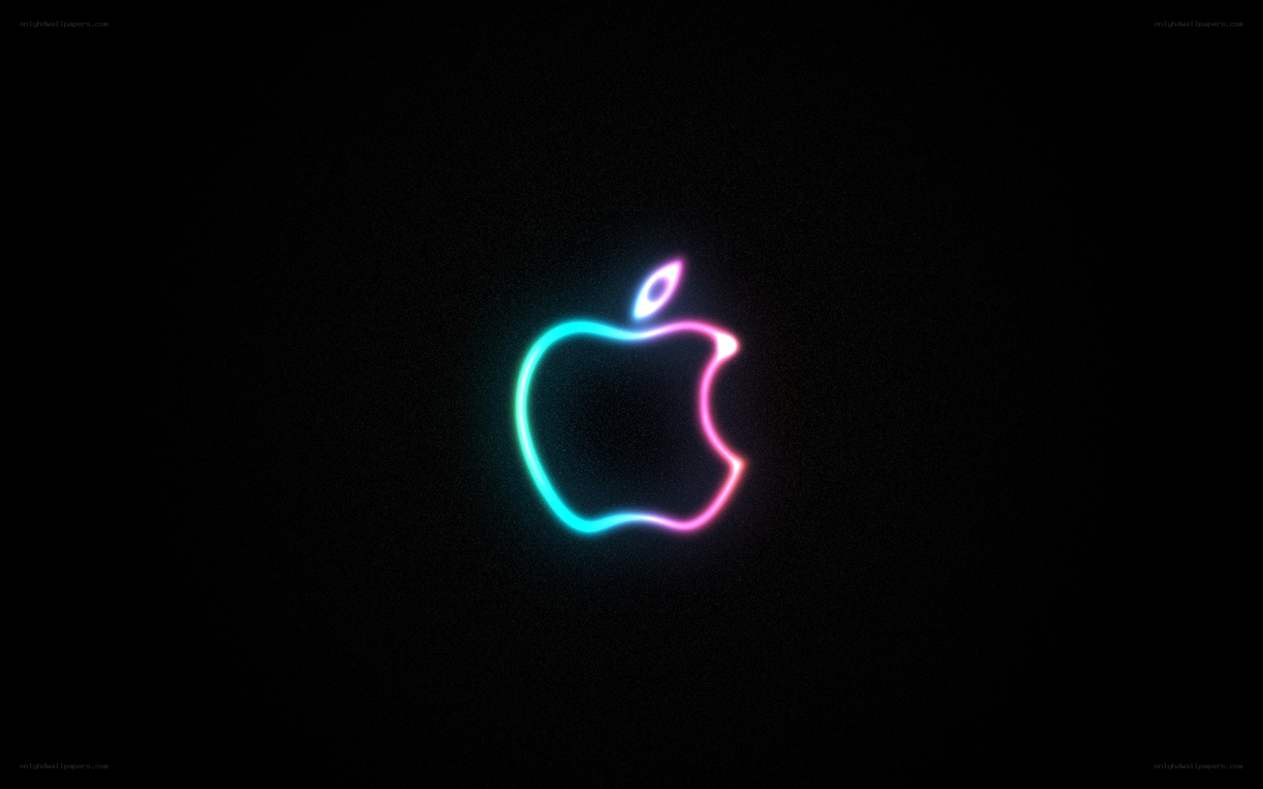 neon apple logo