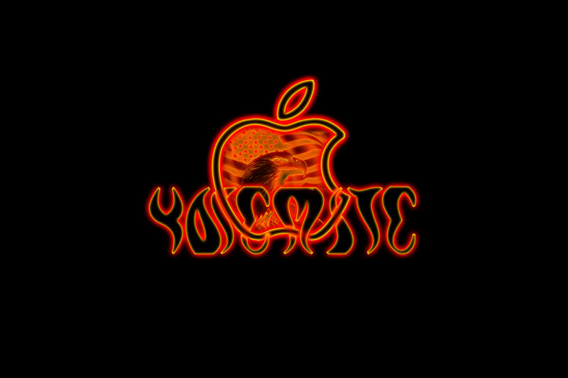 Neon Apple Logo — Black, Dramatic