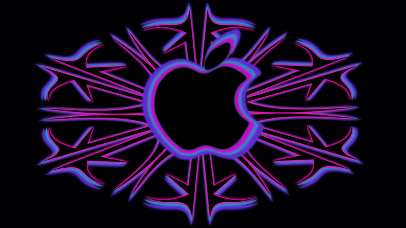 Neon Apple Logo — Purple