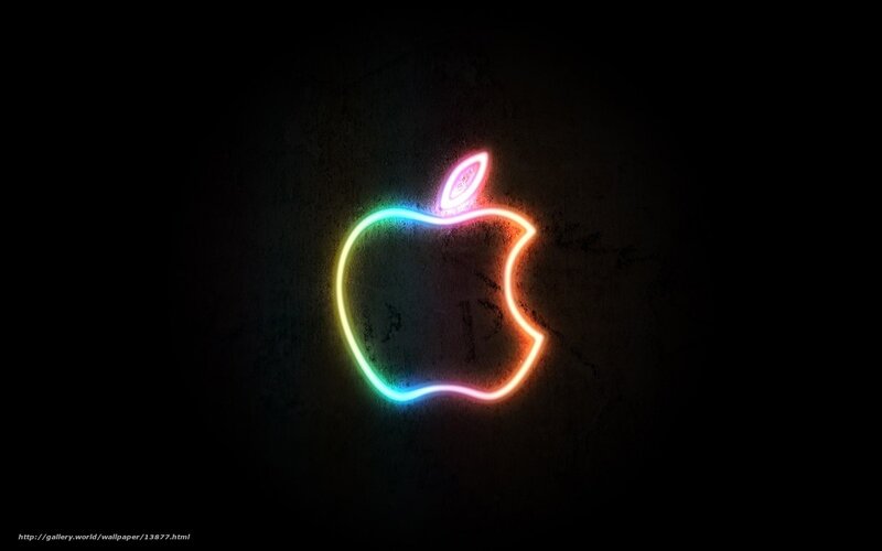 neon apple logo
