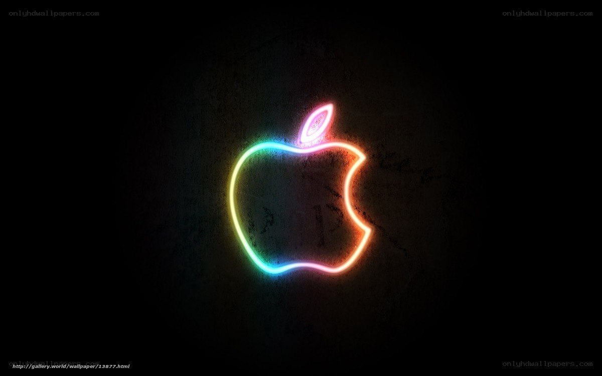 neon apple logo