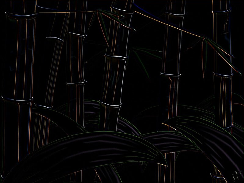 neon bamboo forest