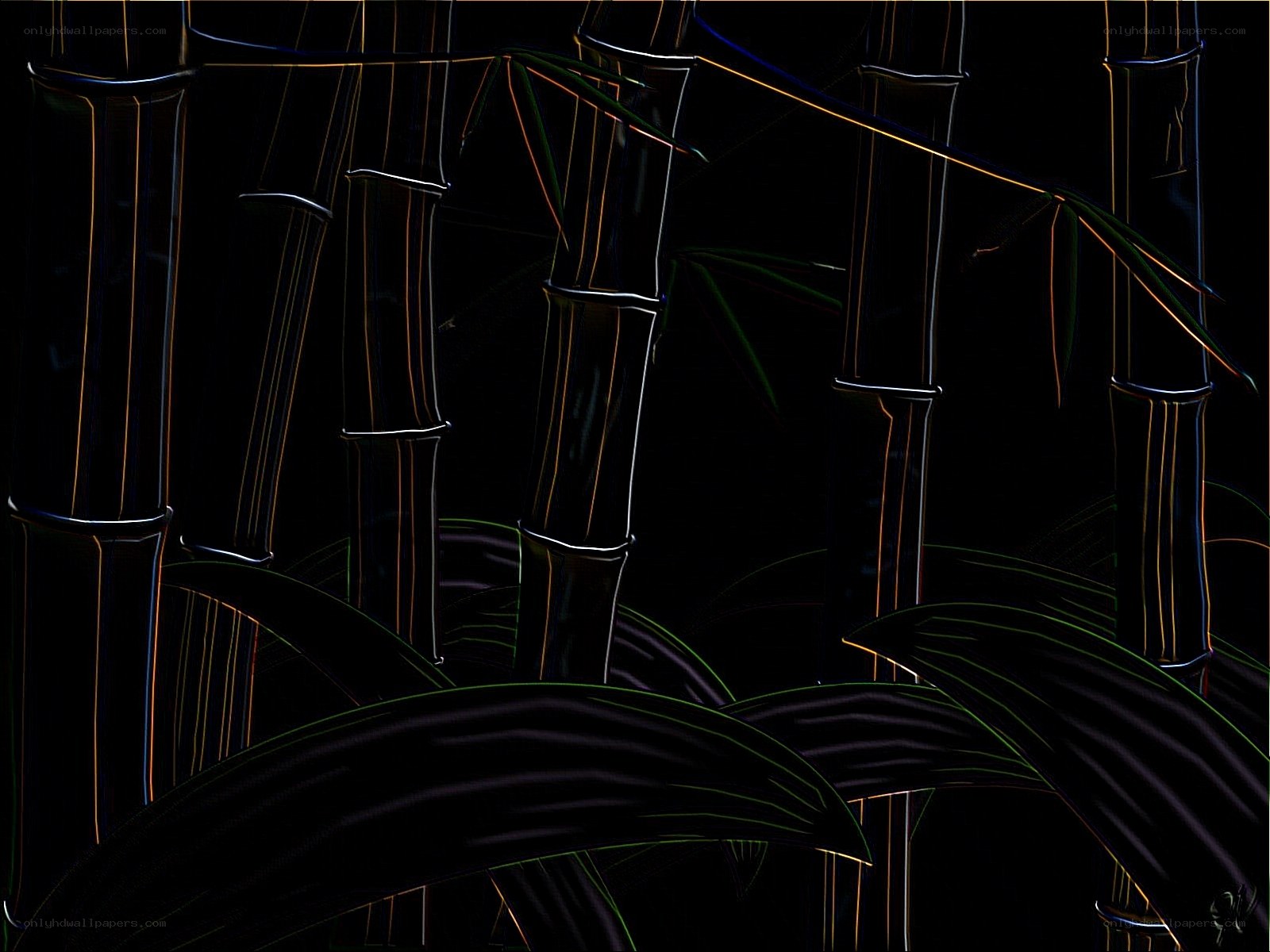 neon bamboo forest