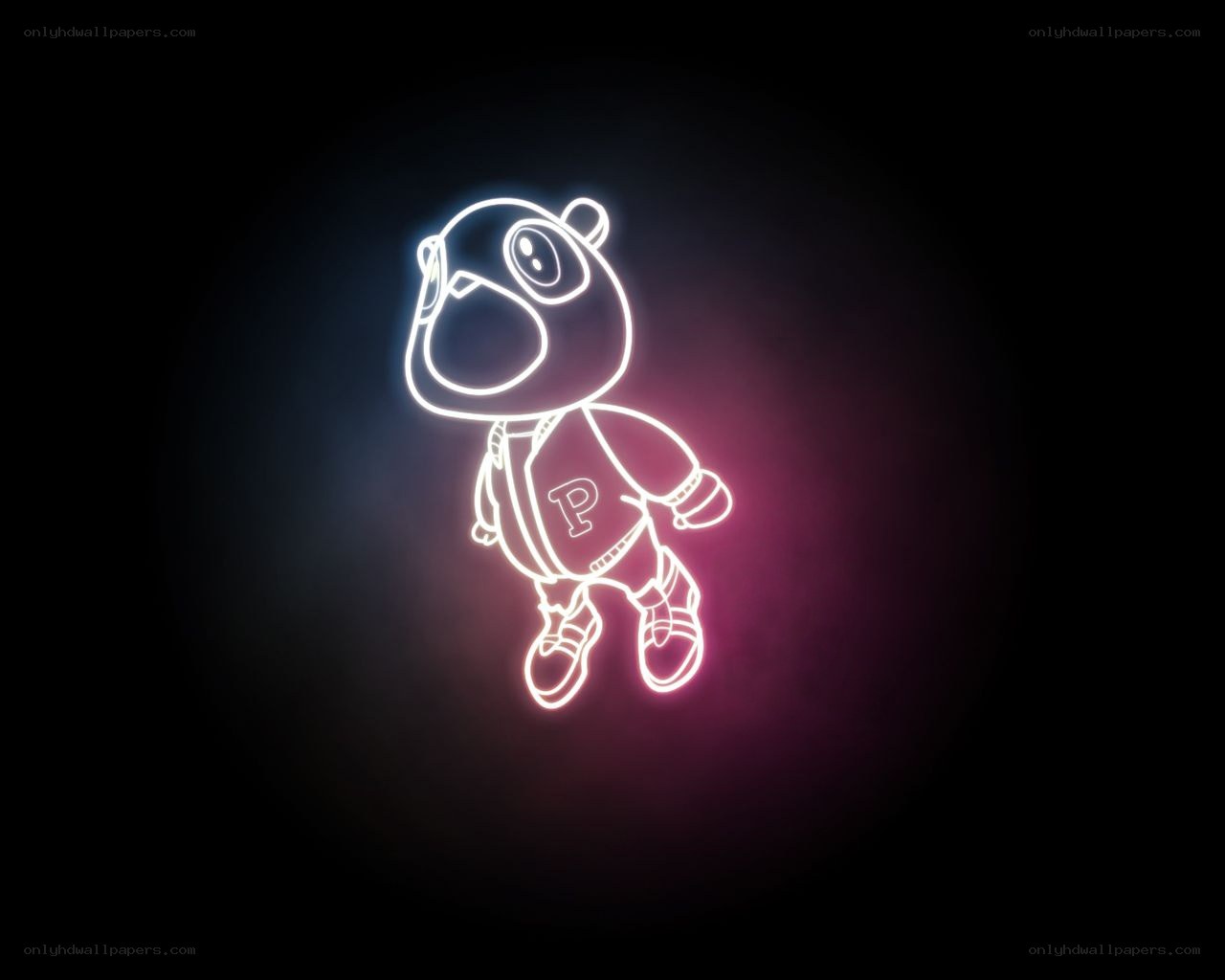 neon bear character