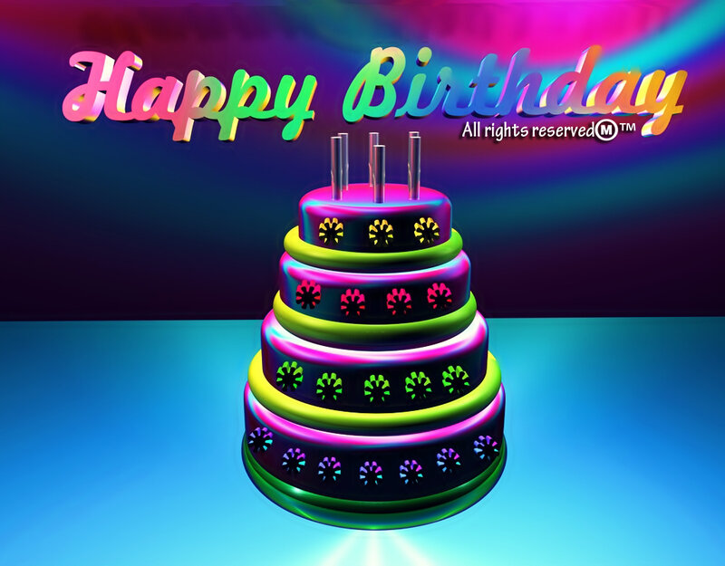Neon Birthday Cake