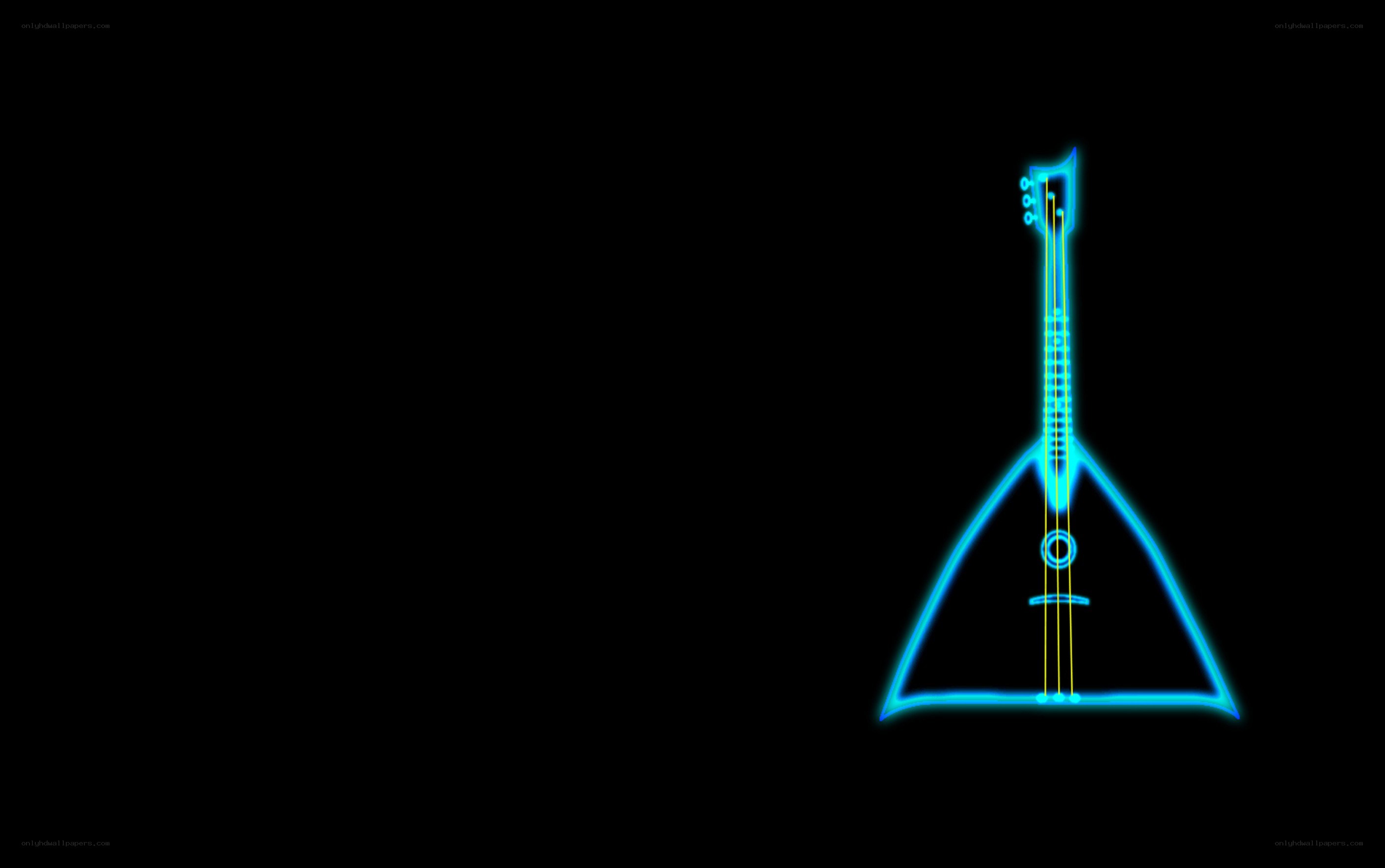 Neon blue balalaika outline