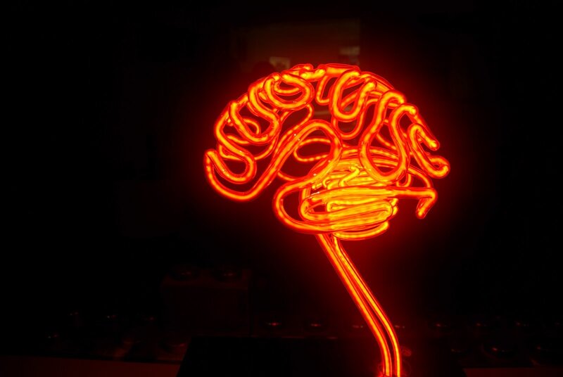 Neon Brain Sculpture