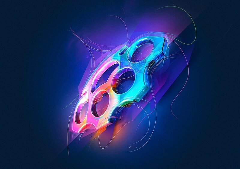 neon brass knuckles art