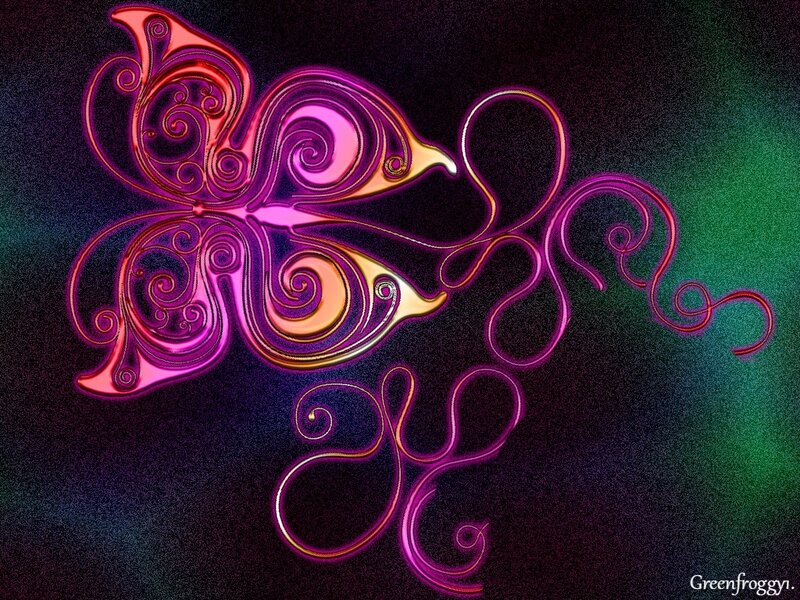 Neon Butterfly Design — Purple