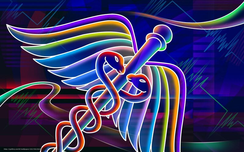Neon caduceus symbol