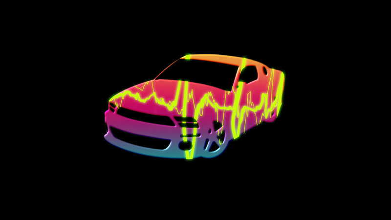 Neon Car Silhouette