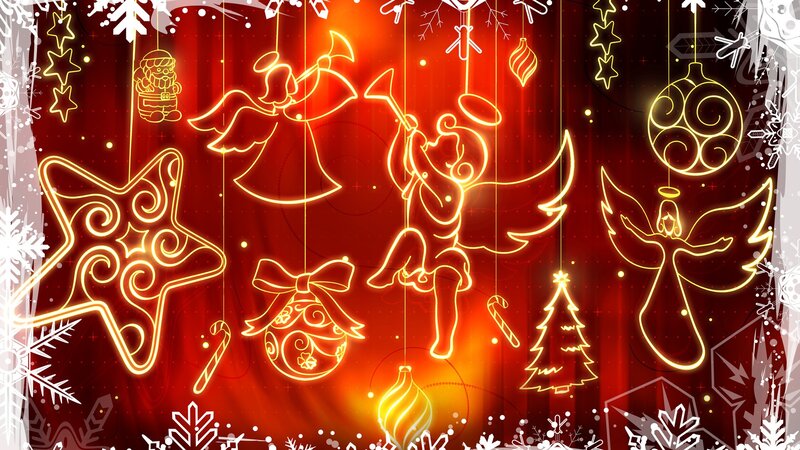 Neon Christmas ornaments