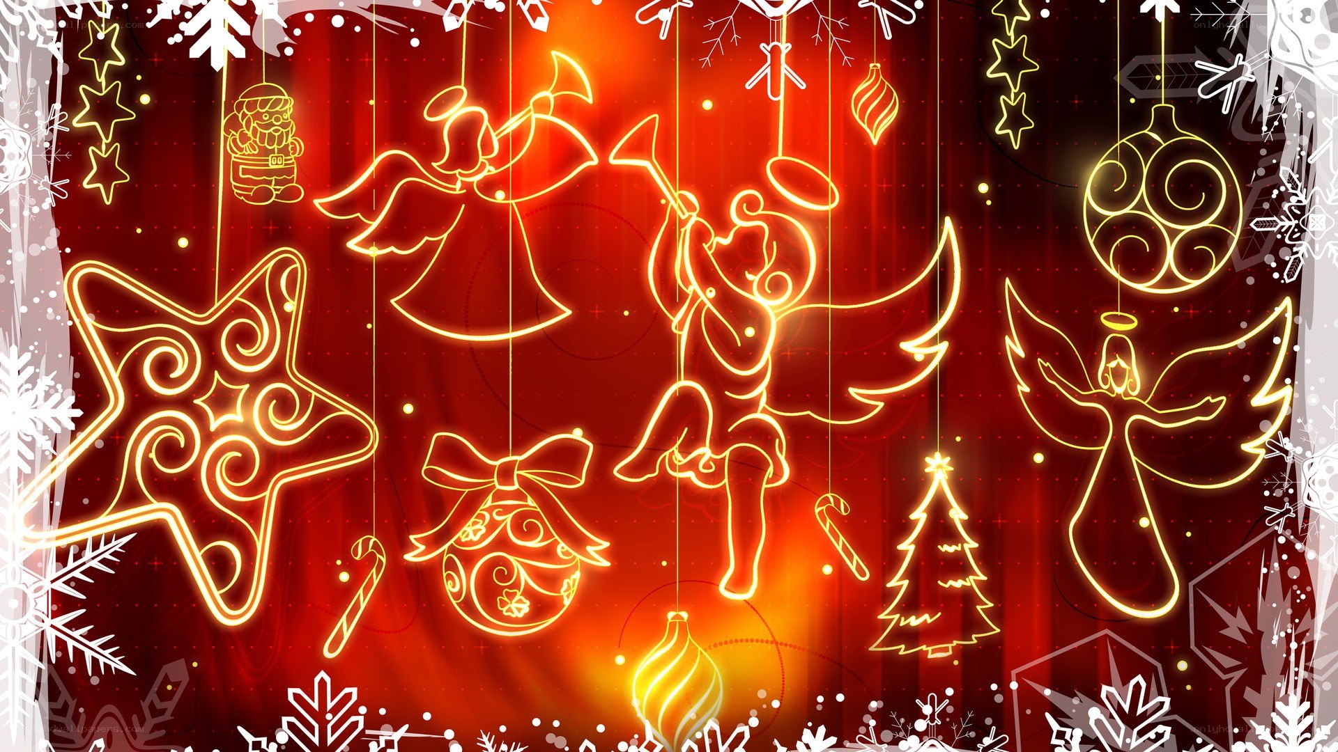 Neon Christmas ornaments