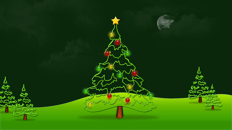 Neon Christmas Tree — Green