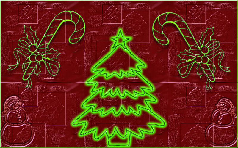 Neon Christmas Tree Outline
