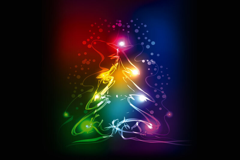 Neon Christmas Tree — Red, Festive