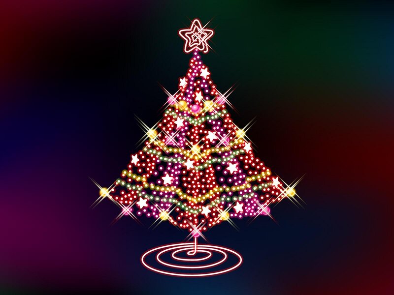Neon Christmas Tree — Red